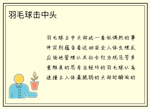 羽毛球击中头